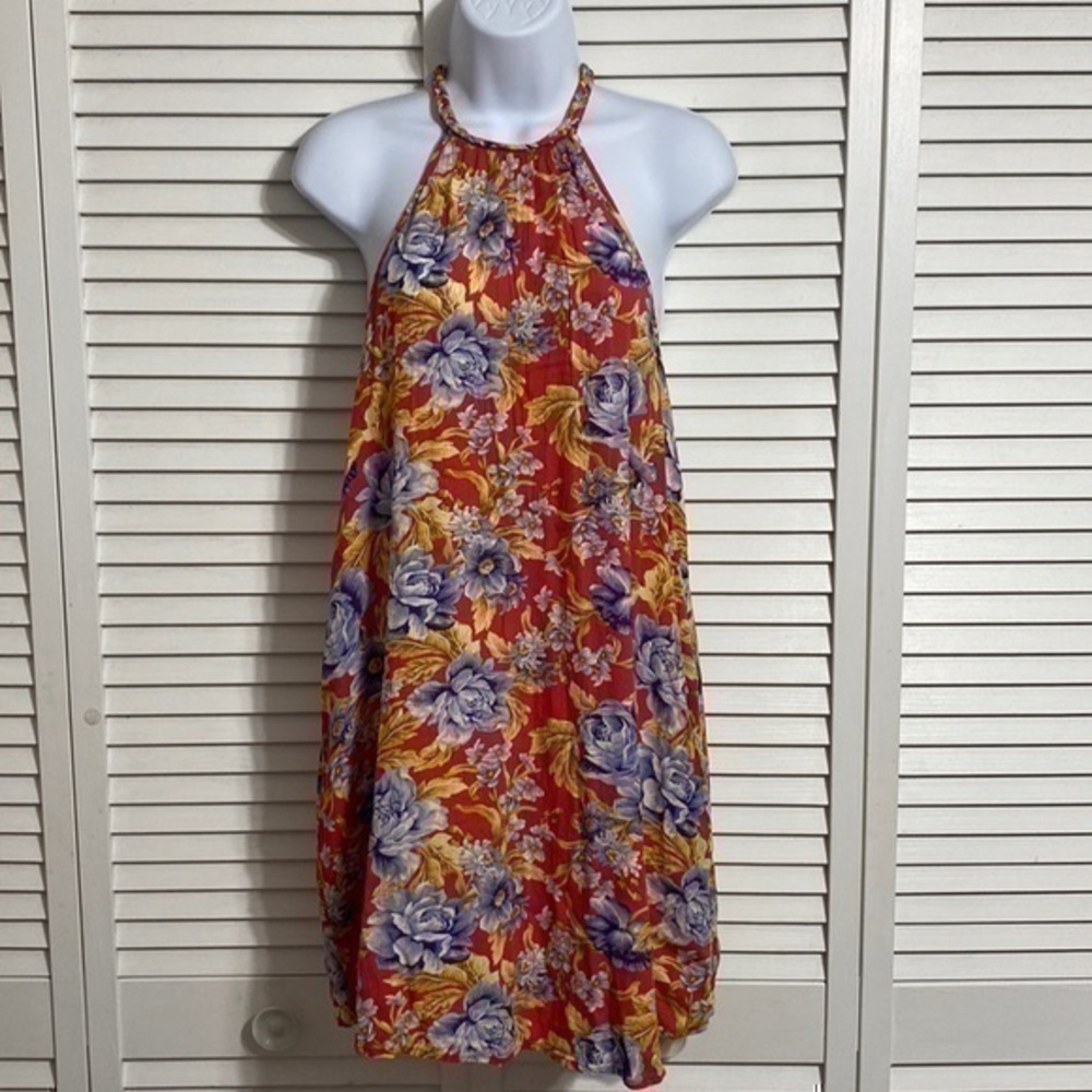 American Eagle floral  halter
braided mini tent dress!!